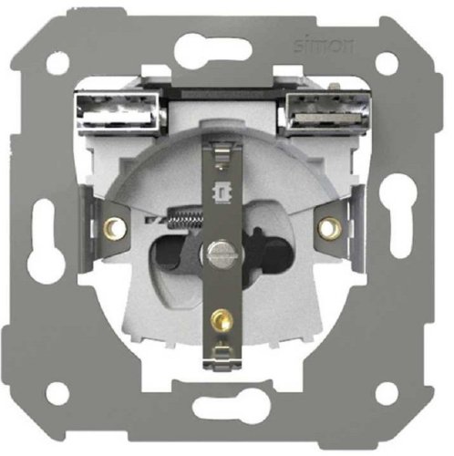 Розетка с заземлением +2хUSB тип A+A без накладки без рамки Simon75 1-м. картинка